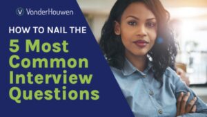 This is a blog banner that states "How to Nail the 5 Most Common Interview Questions"