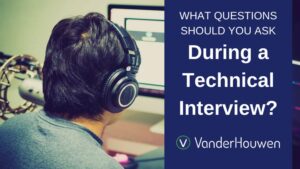 This is a blog banner image that reads " What Questions Should You Ask During a Technical Interview?"