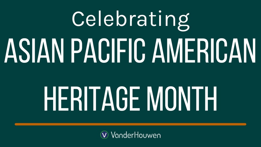 This is a blog banner image that states "Celebrating Asian Pacific American Heritage Month"