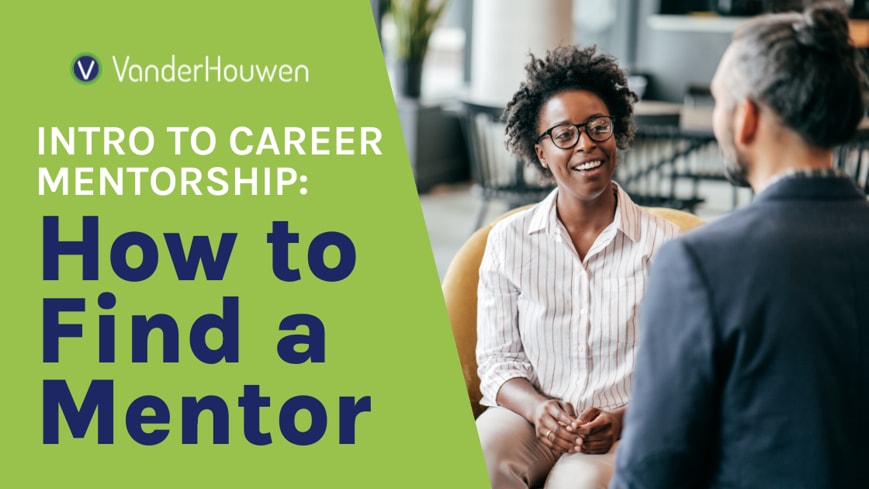 This is a blog banner that says "Intro to Career Mentorship: How to Find a Mentor"