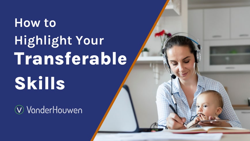 This is a blog banner image that says "How to Highlight Your Transferable Skills"